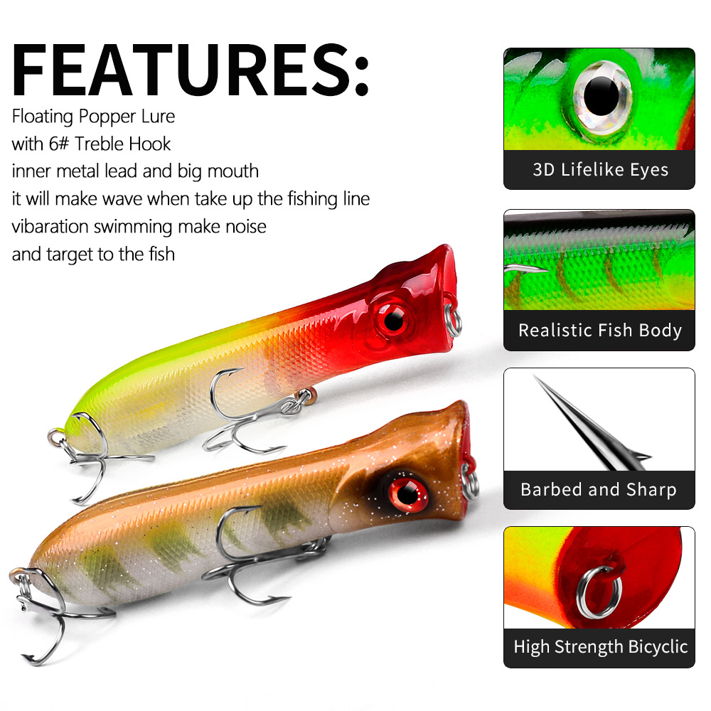 Topwater Popper Saltwater Fish - Fishing Lure Popper recensione e prezzo