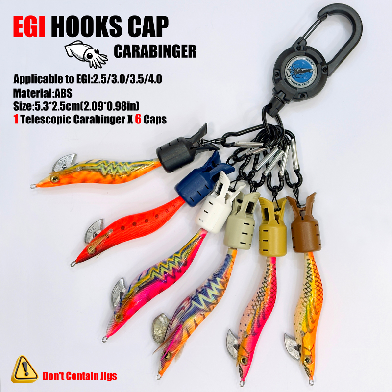Squid Jig Hook Caps and Carabi - Fishing Lure Jig recensione e prezzo