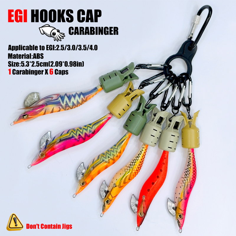 Squid Jig Hook Caps and Carabi - Fishing Lure Jig recensione e prezzo