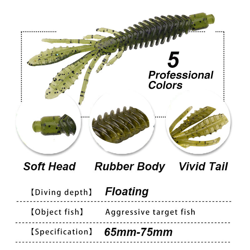 WESTBASS 5PCS Soft Larva Baits - Fishing Lure Swimbait recensione e prezzo