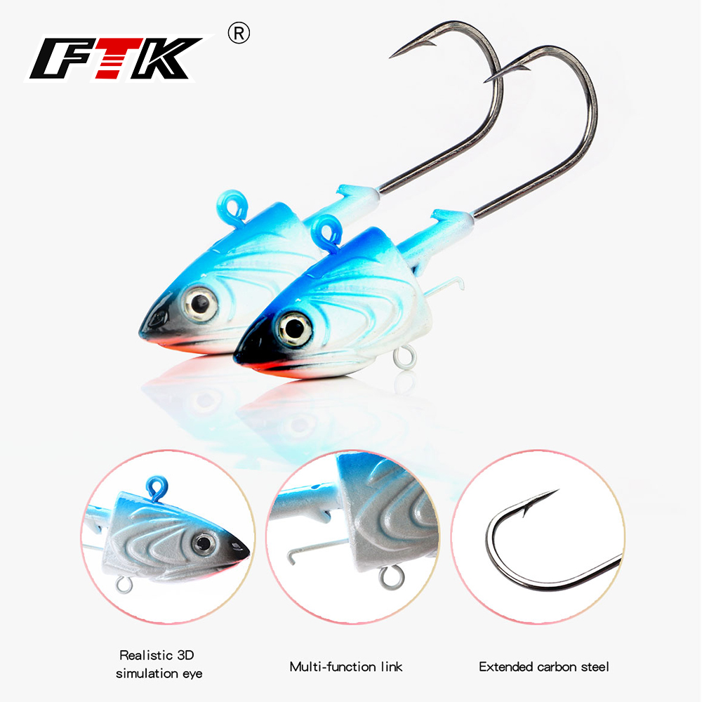 FTK 2PCS Jig Head Fishing Hook - Fishing Lure Soft Plastic recensione e prezzo