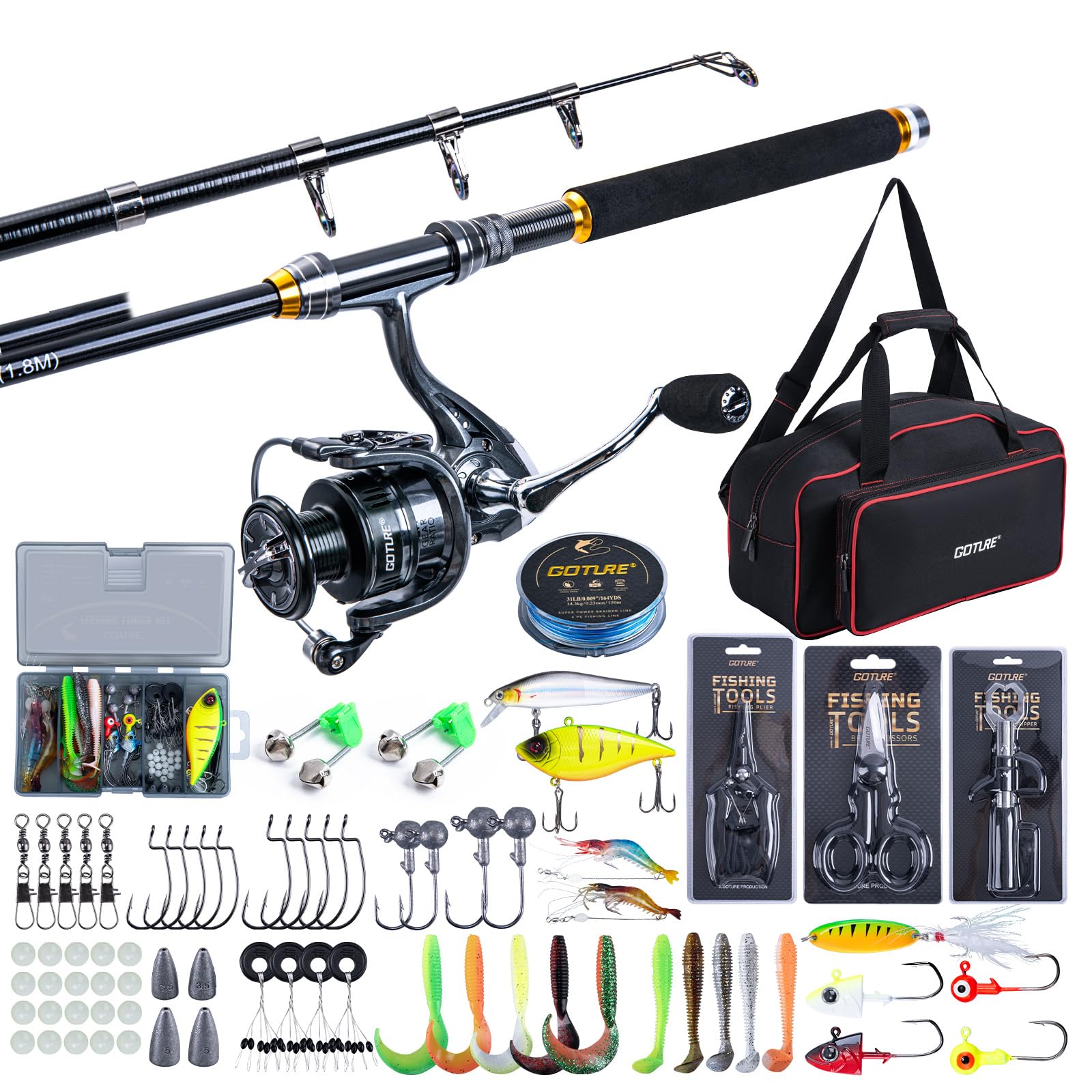 Goture Fishing Telescopic Rod  - Fishing Lure Spinner recensione e prezzo